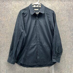 Burberry Shirt Mens XXL Black Button Down Designer Trim Cotton Preppy Dress USA